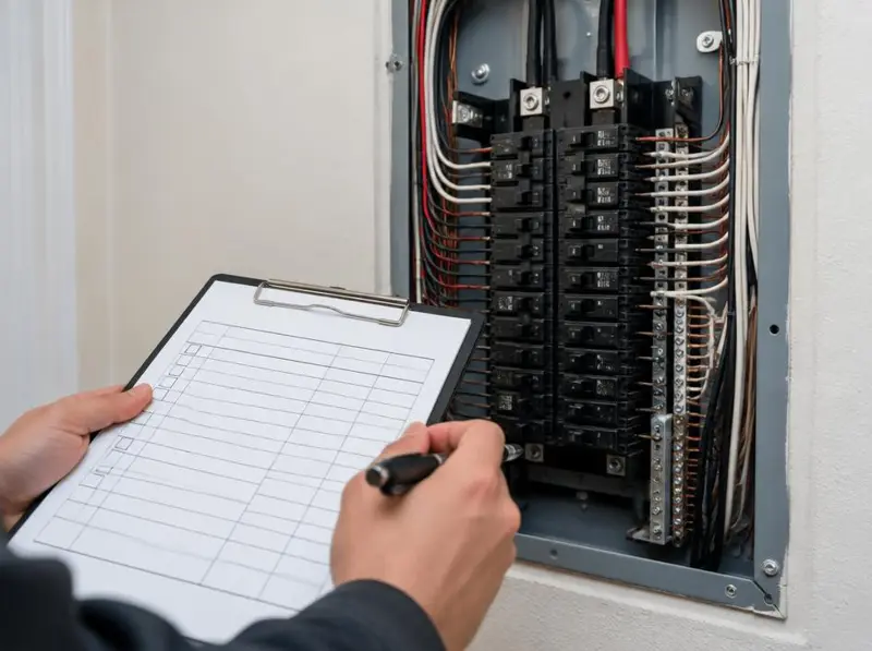 Instalador autorizado revisando una instalación eléctrica para emitir el boletín en Marbella